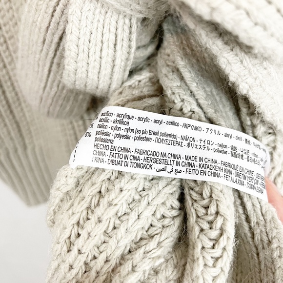 X Zara Gray Chunky Knit Tie Front Oversized Cardigan Sweater Blogger Favorite - Picture 6 of 7